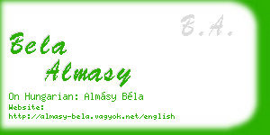 bela almasy business card