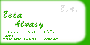 bela almasy business card